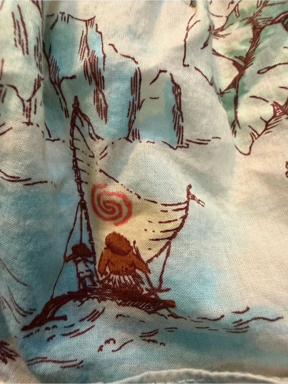 Disney Janie and Jack Cream Moana Themed Tropical Print Crossback Tank Top 0-3m